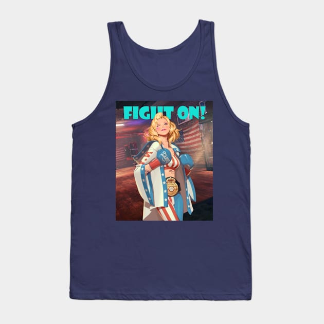 FIGHT ON BOXER GIRL Tank Top by Clifficus